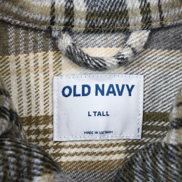 NWT Old Navy Women's Soft-Brushed Heavyweight Utility Shacket Plaid Large Tall - Picture 7 of 9